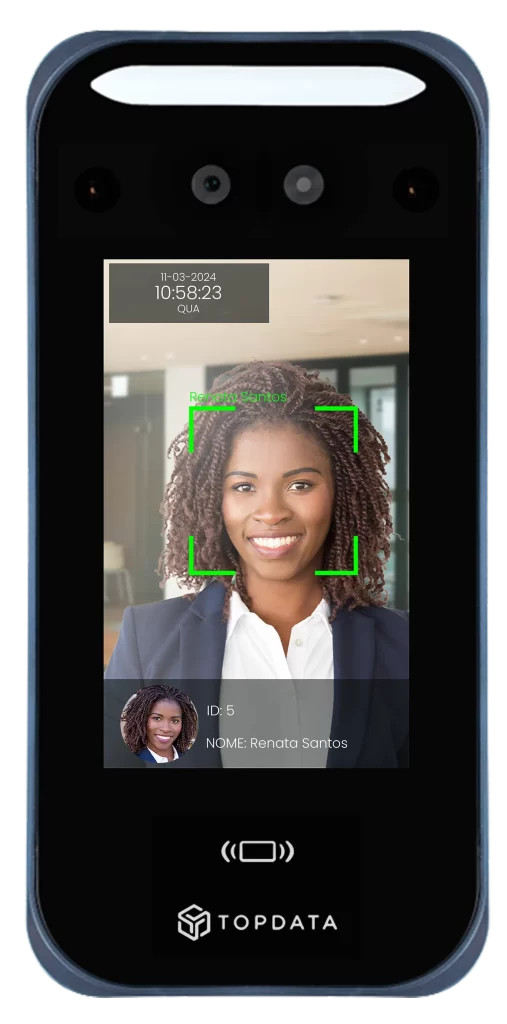 Leitor facial Topdata para controle de ponto e acesso